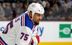 Ryan Reaves skated earlier this season with the Rangers.