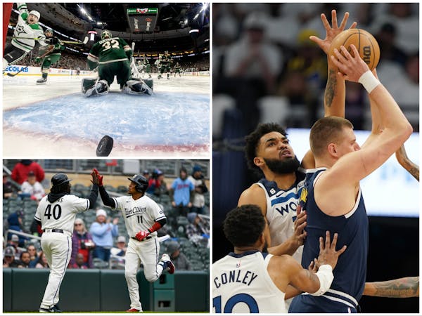 Filip Gustavsson and the Wild (top left), Karl-Anthony Towns and the Wolves (right) and Jorge Polanco and the Twins (bottom left) were all in action o