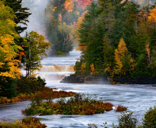 My wife, Beverly, and I were attending a waterfalls photography workshop in the U.P. the second week of October. We traveled the back roads with our p