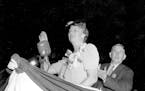 First Lady Eleanor Roosevelt waved to the crowd at the Democratic National Convention in Chicago in 1940. Associated Press
