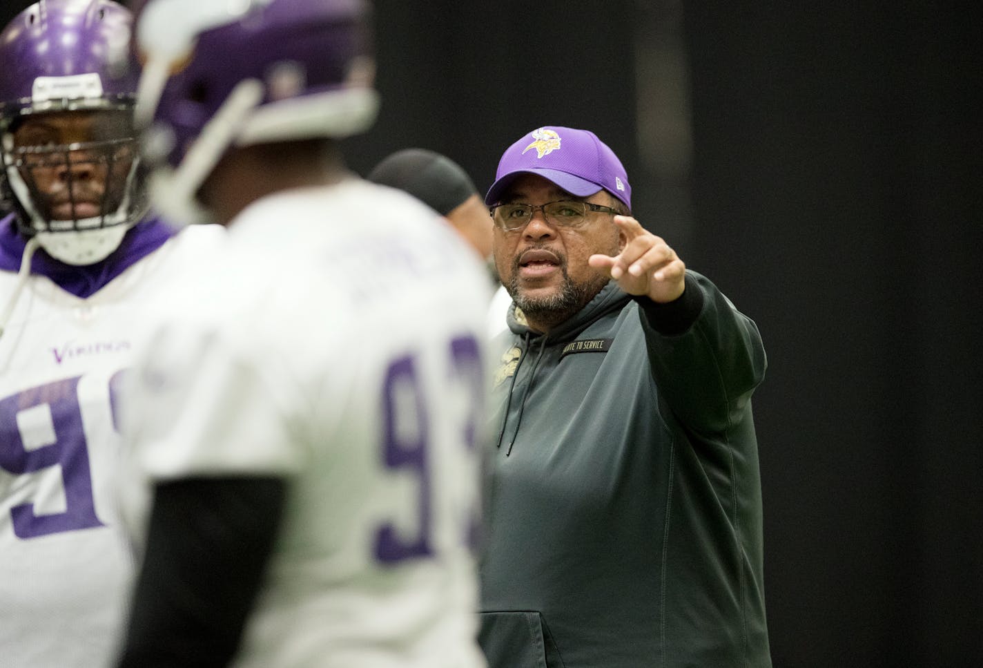 Minnesota Vikings Andre Patterson defensive line coach at Winter Park Thursday December 15,2016 in Eden Prairie, MN. ] Jerry Holt / jerry. Holt@Startribune.com