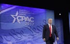 President Donald Trump arrives to speak at the Conservative Political Action Conference (CPAC) in Oxon Hill, Md., Friday, Feb. 24, 2017.