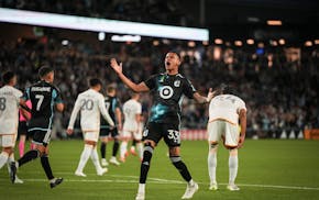 take control of the presentation teams Minnesota United midfielder Kervin Arriaga celebrates his game-tying goal late in the second half.