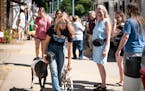 Madison Radtke, 23, of Kerkhoven walked her LaMancha goats out to her trailer on the last day of the Minnesota State Fair in Falcon Heights, Minn., on