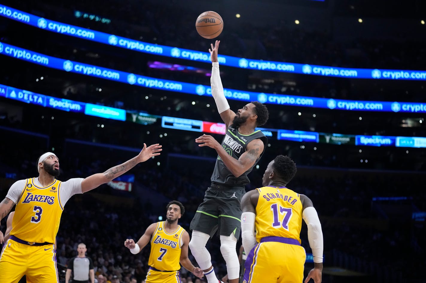 Timberwolves guard Mike Conley said the Lakers' switches Tuesday night bothered the Wolves. It's a tactic teams have found success with.