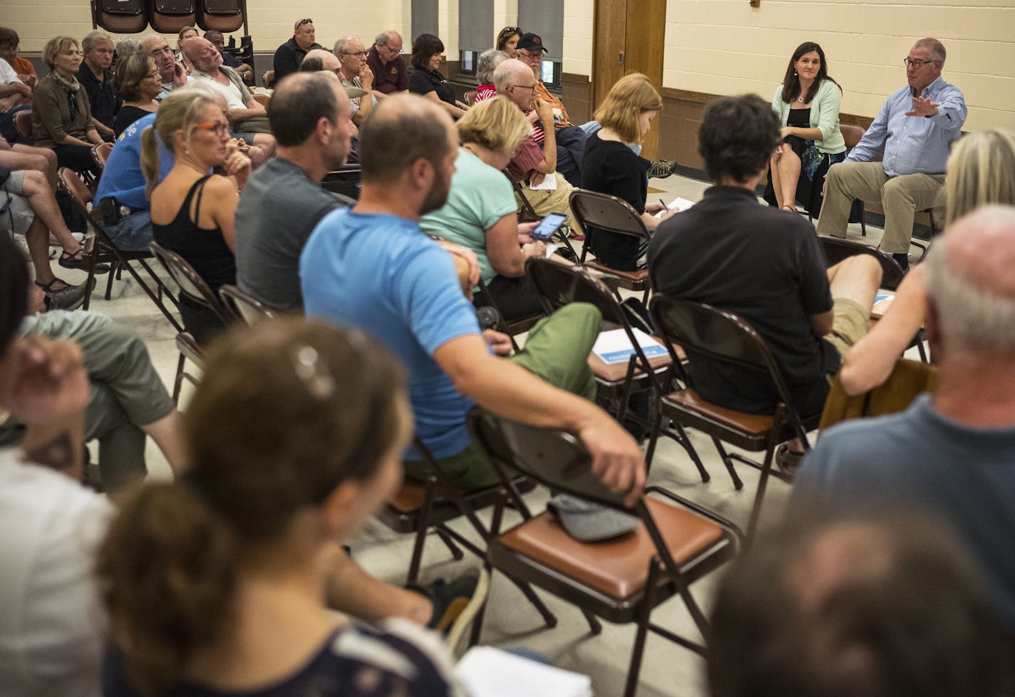 City Council member from Ward 13, Linea Palmisano, hosted an event where Mike Freemanan answered questions about the Justine Damond shooting and other issues at a community meeting in southwest Minneapolis.]Richard Tsong-Taatarii &#xef; richard.tsong-taatarii@startribune.com