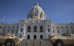 The Minnesota national guard prepare for a noon protest noon protest at the state capitol .] Jerry Holt •Jerry.Holt@startribune.com The Minnesota na