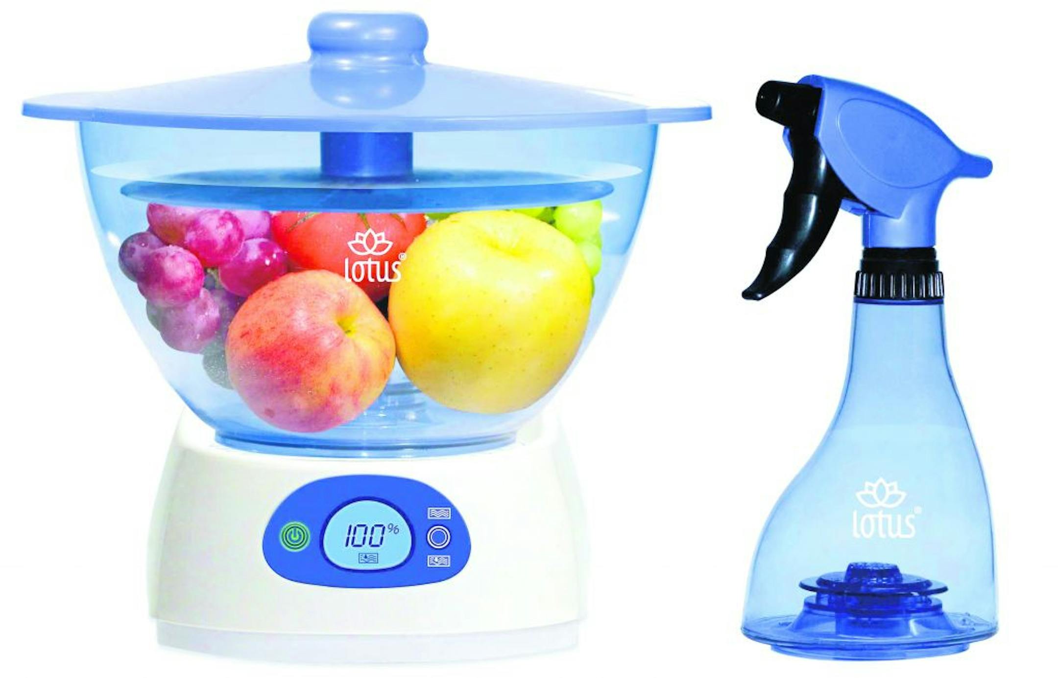 The lotus Home Cleaning System in an undated handout photo. The system adds an extra oxygen molecule to water and uses it as a cleaning agent. (The New York Times) -- MAGS OUT/NO SALES; FOR EDITORIAL USE ONLY WITH STORY SLUGGED ANTI GERM GADGETS BY FARHAD MANJOO. ALL OTHER USE PROHIBITED. --