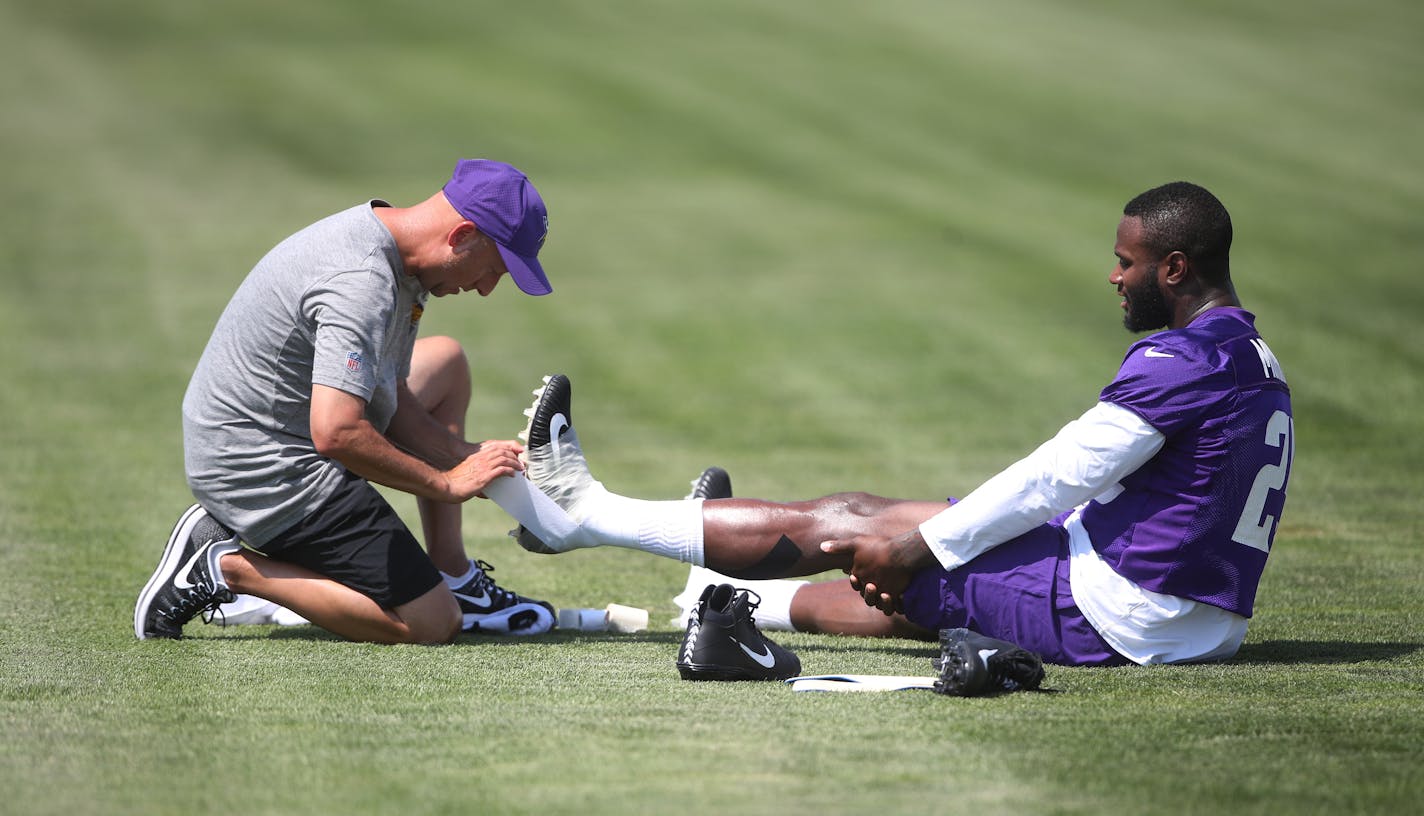 Vikings head trainer Eric Sugarman, during training camp in 2017.