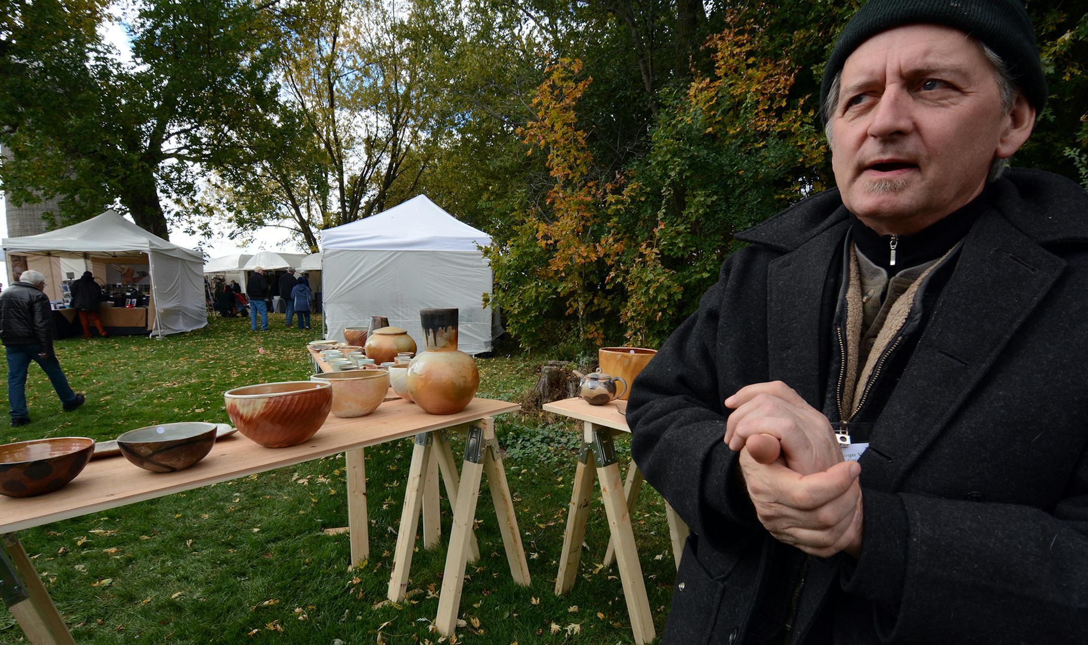 Donovan Palmquist is a ceramics artist and master kiln builder who lives in Eureka Township.Photo by Liz Rolfsmeier