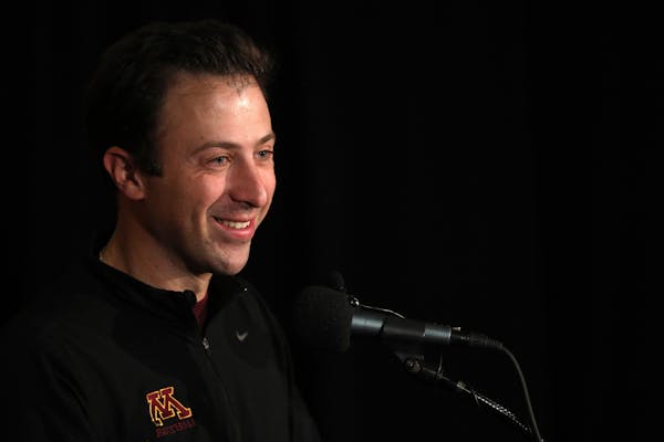 Men's coach Richard Pitino laughed as he answered a question during his press conference. ] ANTHONY SOUFFLE &#xef; anthony.souffle@startribune.com The