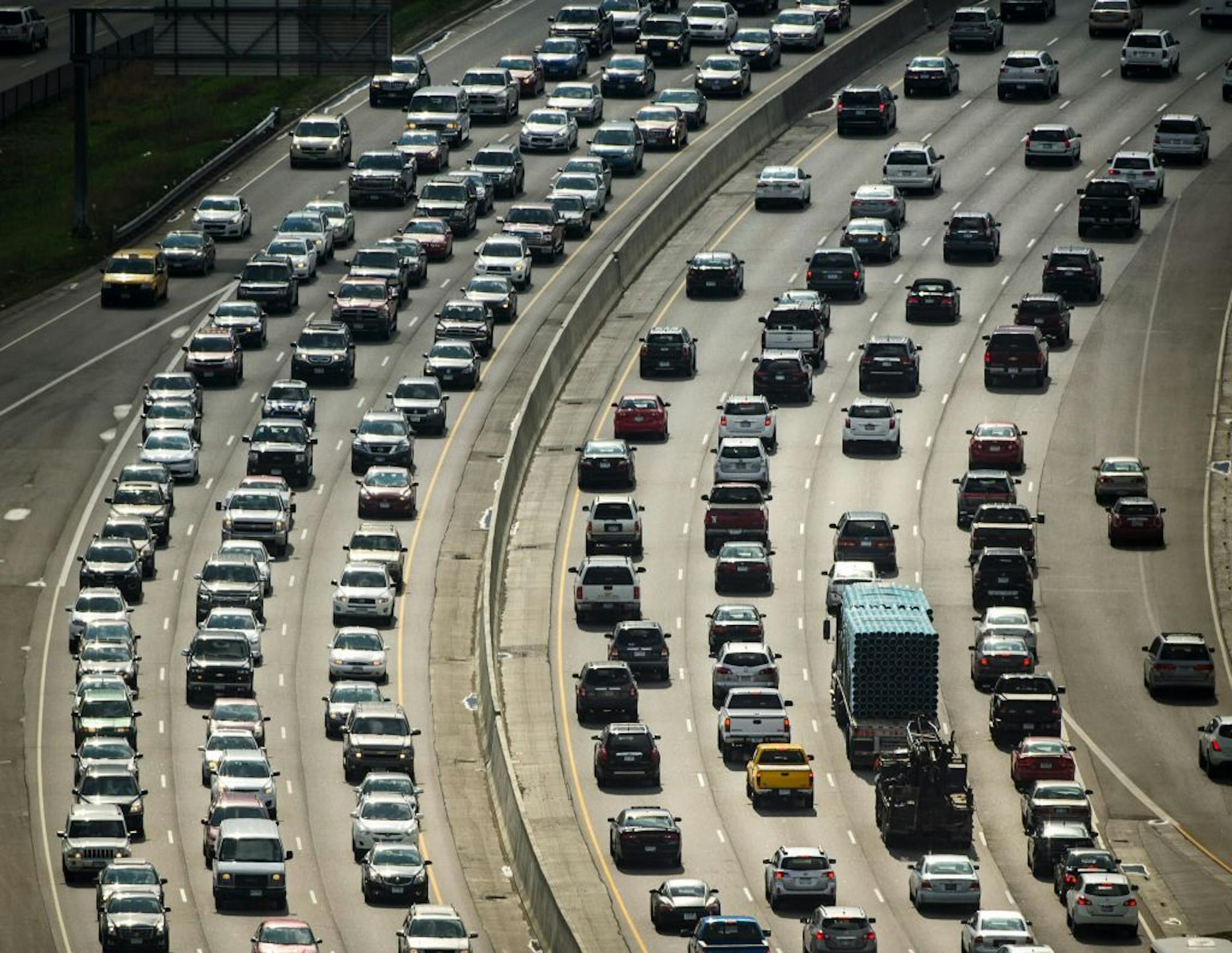 Heavy traffic congestion for the afternoon commute on Interstate 494 at France Avenue in Bloomington, MN