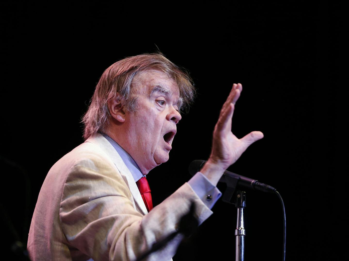 Garrison Keillor led an audience singalong during a 2016 broadcast of "A Prairie Home Companion" from the State Theatre in Minneapolis.