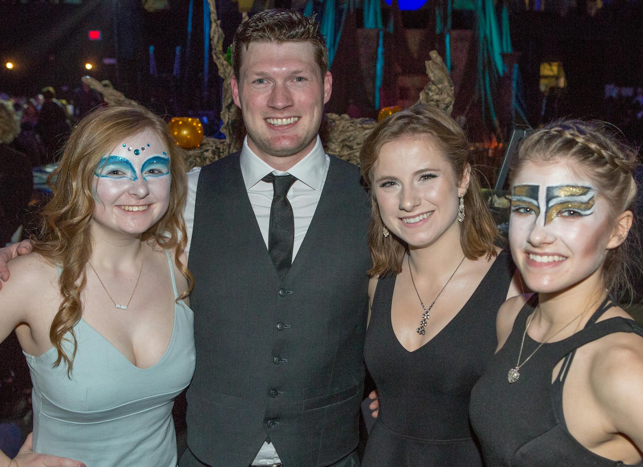 Makenna Cook, Joey McEachern, Sarah Whillock and Allison Callstrom at the 2017 Gala celebrating Circus Juventas. [ Special to Star Tribune, photo by Matt Blewett, Matte B Photography, matt@mattebphoto.com, November 4, 2017, Circus Juvantas, St. Paul, Minnesota, SAXO 1004615935 FACE111917 Joey confirmed for him and Sarah, each of the others confirmed.