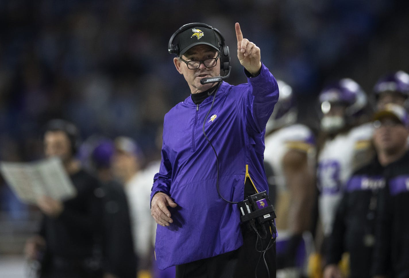 Minnesota Vikings head coach Mike Zimmer late in the fourth quarter at Ford Field Sunday December 23, 2018 in Detroit, MI.] The Minnesota Vikings beat the Detroit Lions 27-9 at Ford Field . Jerry Holt &#x2022; Jerry.holt@startribune.com