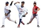 (From left) LUIS RIJO, 19, pitcher traded from N.Y. Yankees. Assigned to rookie league Elizabethton; JORGE ALCALA, 23, pitcher traded from Houston. As