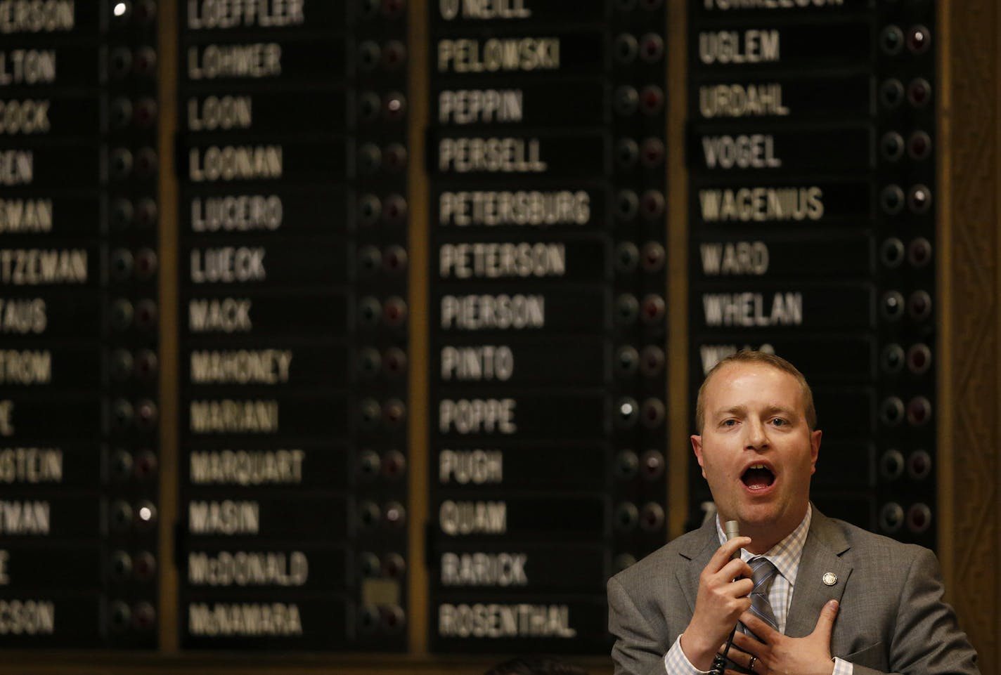 Rep. Nick Zerwas, R-Elk River, spoke during the final day of the session Sunday.