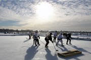 1600 hockey players on 300 teams braved the cold weather and took to the rinks during last year's Pond Hockey Championships at Lake Nokomis.