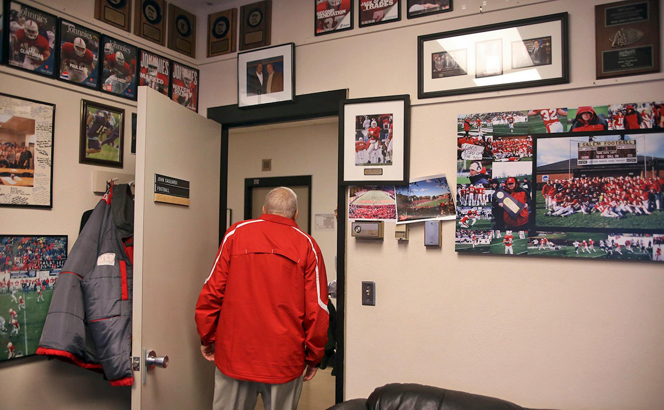 John Gagliardi, the winningest coach in college football history, walked out of his office shortly after announcing his retirement from St. John's University at age 86.