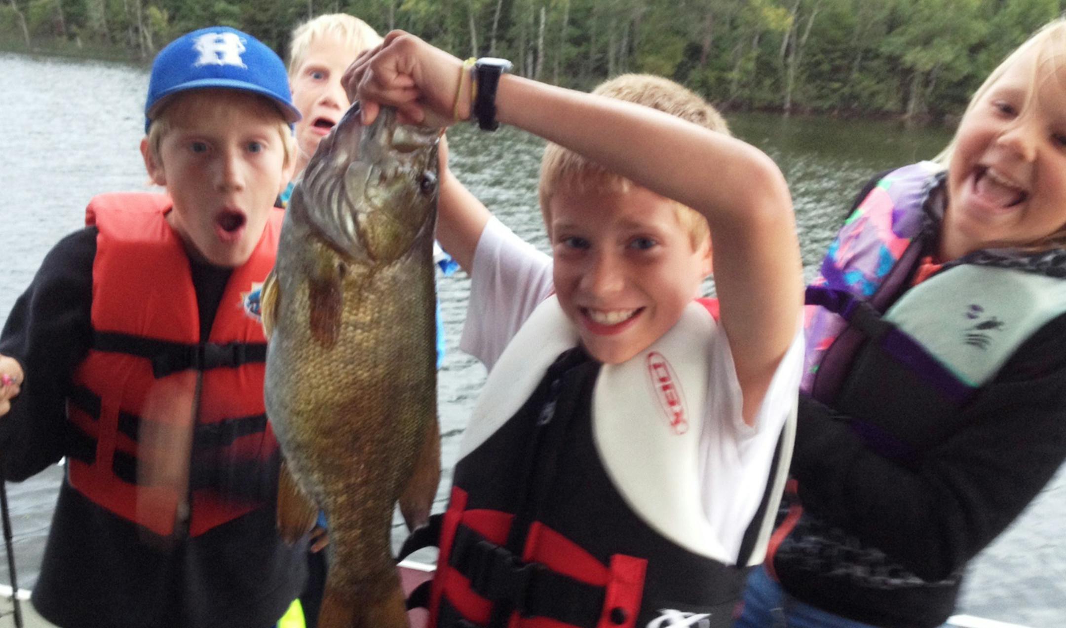 Sam Breuing of Plymouth caught this bass while fishing for bluegills near Orr last summer.