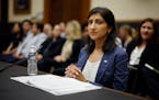 Federal Trade Commission Chair Lina Khan prepares to testify before the House Judiciary Committee on July 13, 2023, in Washington, D.C.
