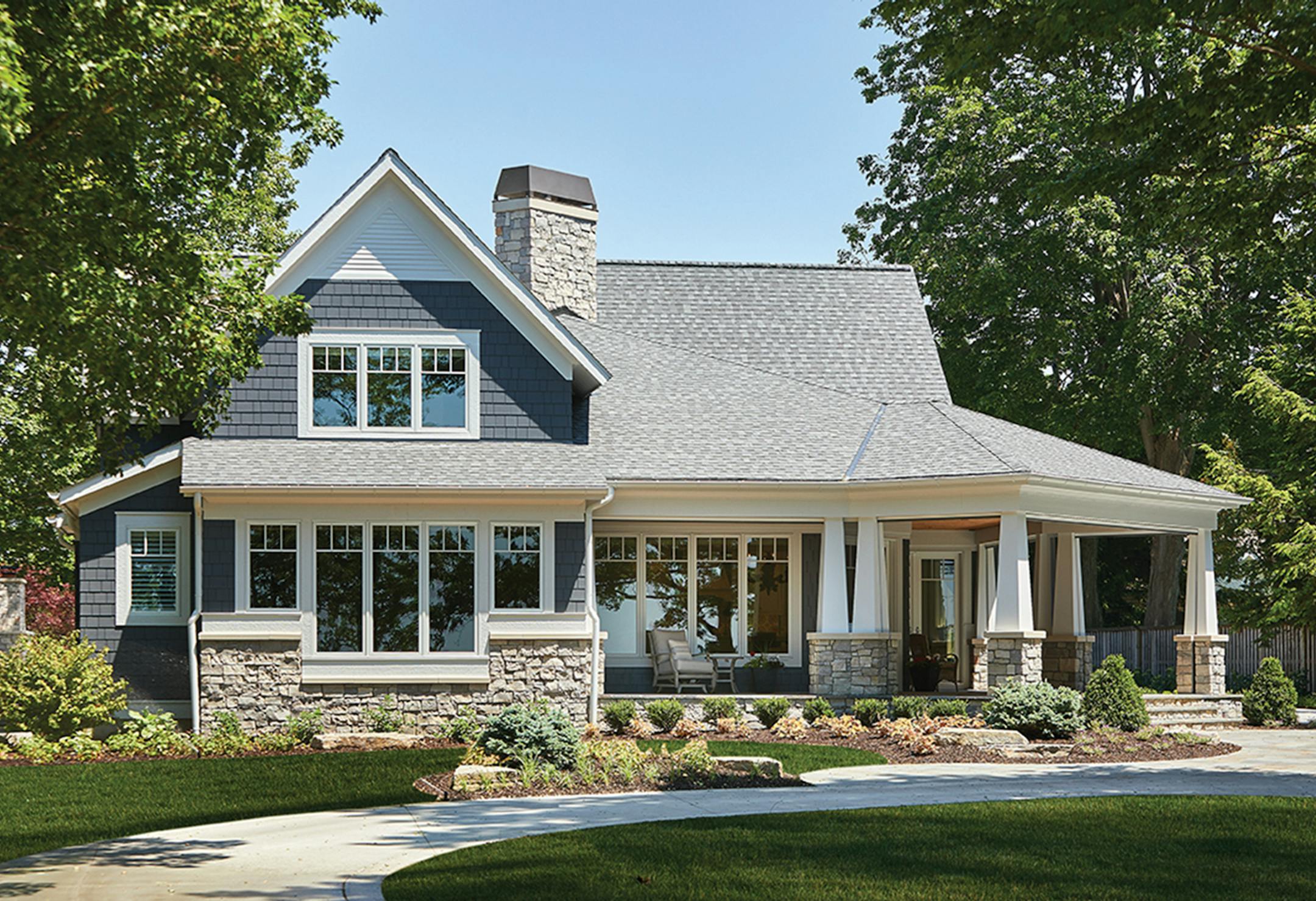 Covered porch space boosts outdoor living areas.