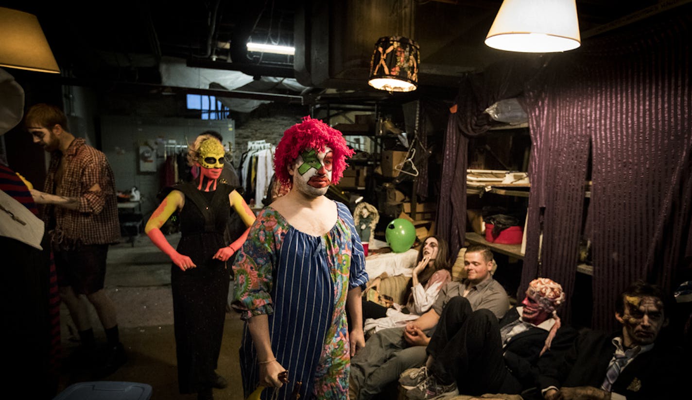 Actors got ready at the Haunted Basement at the Soap Factory on Wednesday, October 26, 2016, in Minneapolis, Minn. ] RENEE JONES SCHNEIDER &#xa5; renee.jones@startribune.com