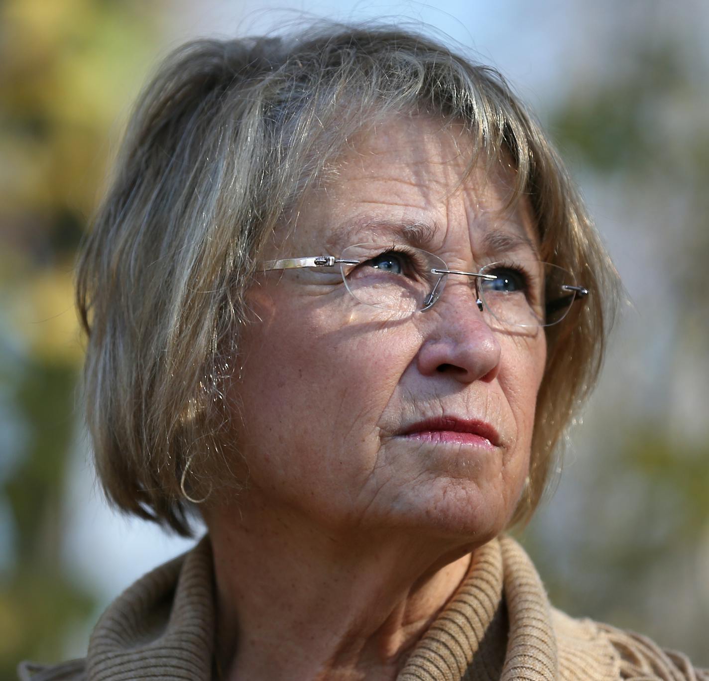 Patty Wetterling speaks to the media in St. Joseph following developments in the Jacob Wetterling case on Tuesday, November 3, 2015. ] (LEILA NAVIDI/STAR TRIBUNE) leila.navidi@startribune.com ORG XMIT: MIN1511031254190014