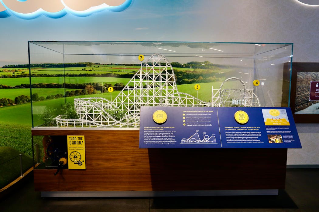 An exhibit at the Amelia Earhart Hangar Museum is dedicated to the young Amelia’s fascination with roller coasters.