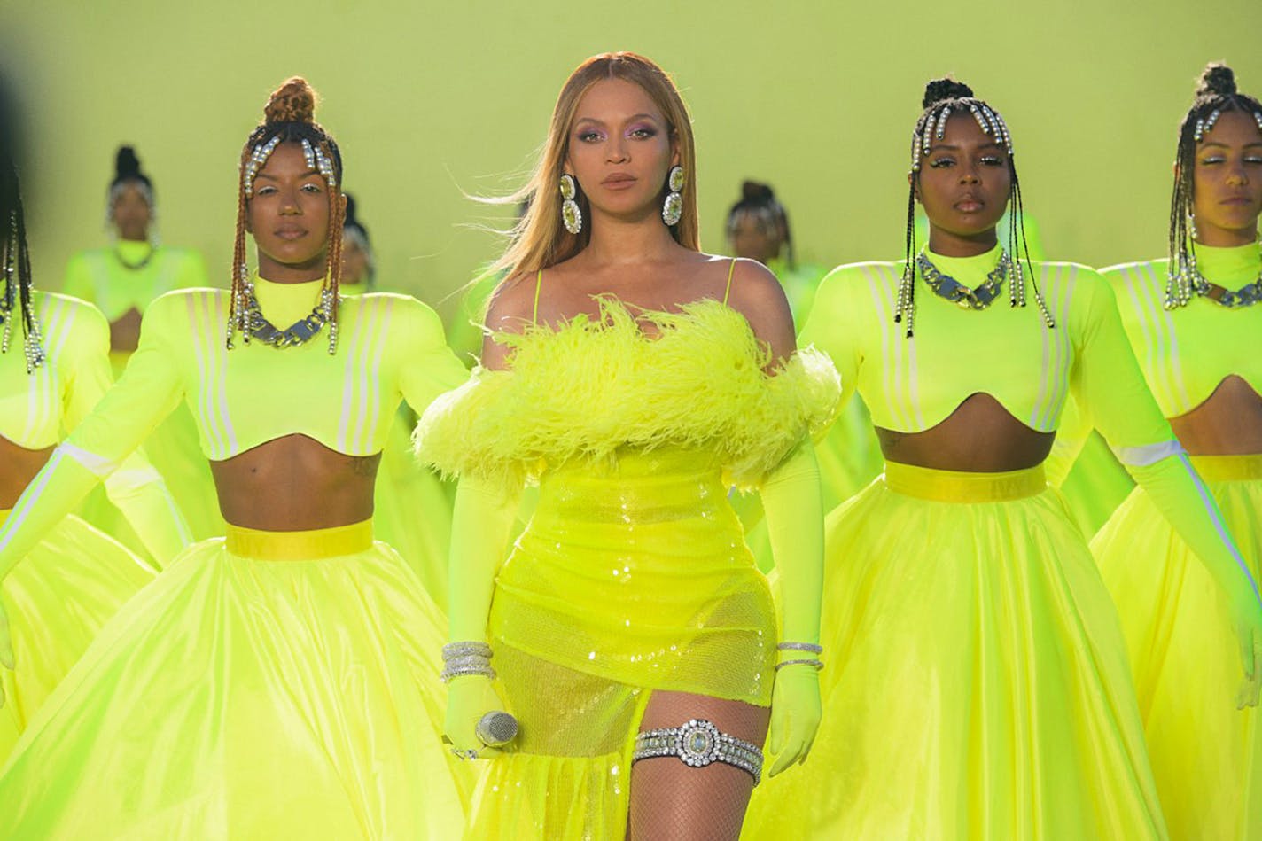 In this handout photo provided by A.M.P.A.S., Beyoncé performs during the ABC telecast of the 94th Oscars on March 27, 2022, in Los Angeles. (Mason Poole/A.M.P.A.S. via Getty Images/TNS) ORG XMIT: 60493122W ORG XMIT: MIN2210071644570179