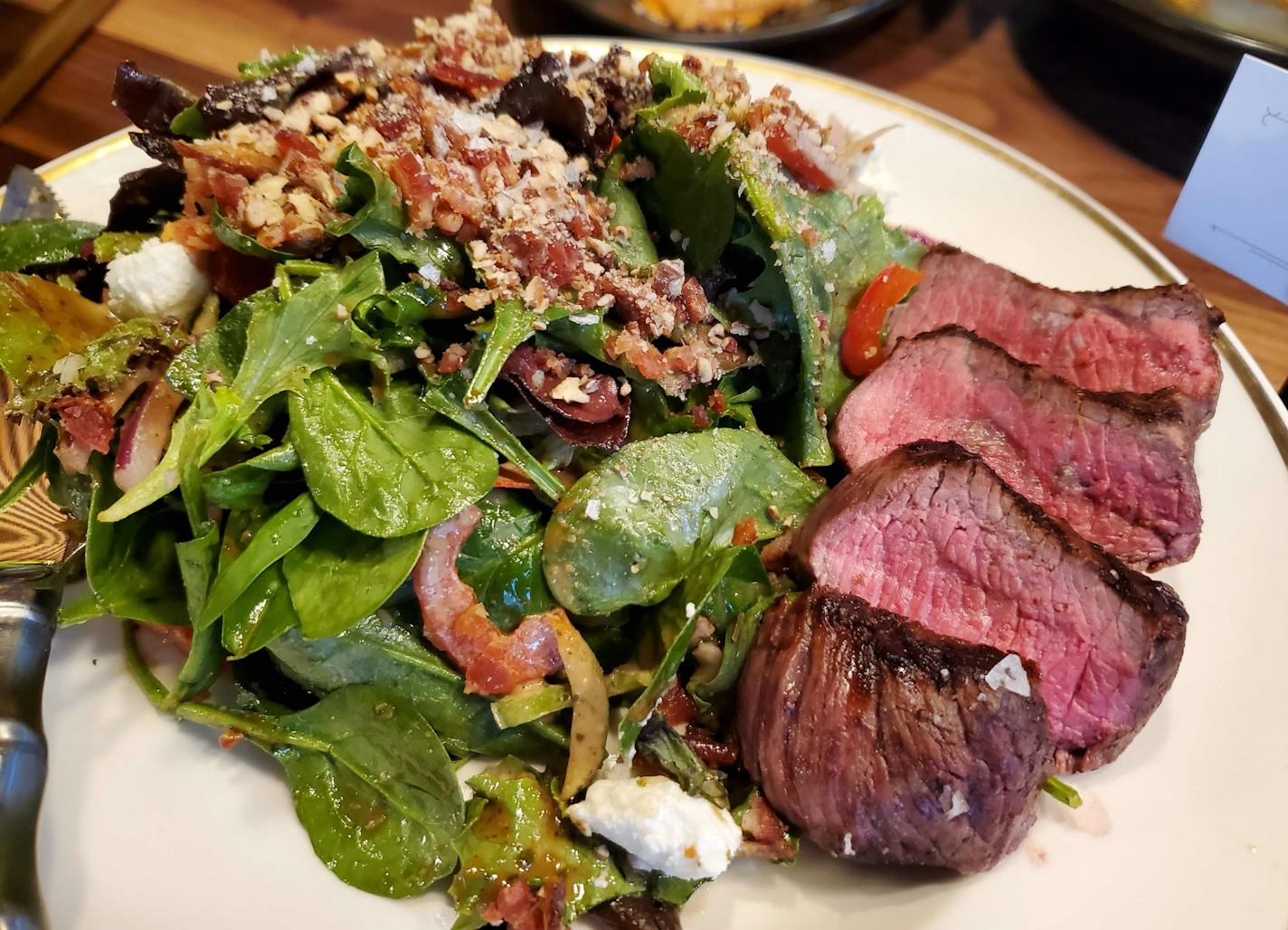 Steak salad at Baldamar