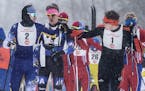 Skiers got ready for the start of the 5K Classical event at the state Nordic skiing tournament last year at Giants Ridge.