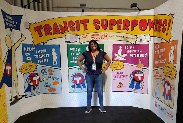 Ms,Shatia Hamilton created a comic-themed campaign to educate riders about the transit information tools that can help them better use Metro Transit�
