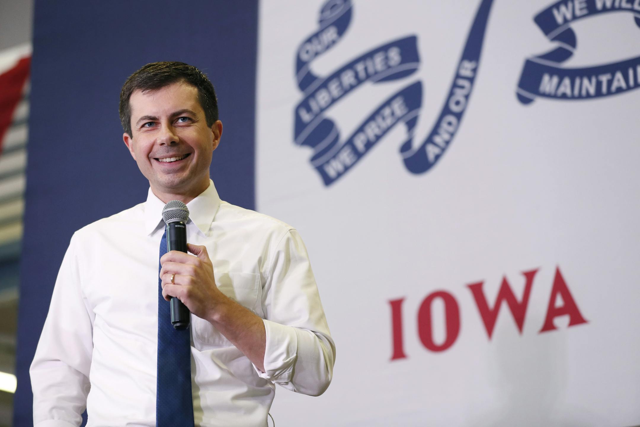 Democratic presidential candidate South Bend, Ind., Mayor Pete Buttigieg speaks during a town hall meeting, Monday, Nov. 25, 2019, in Creston, Iowa. (AP Photo/Charlie Neibergall)