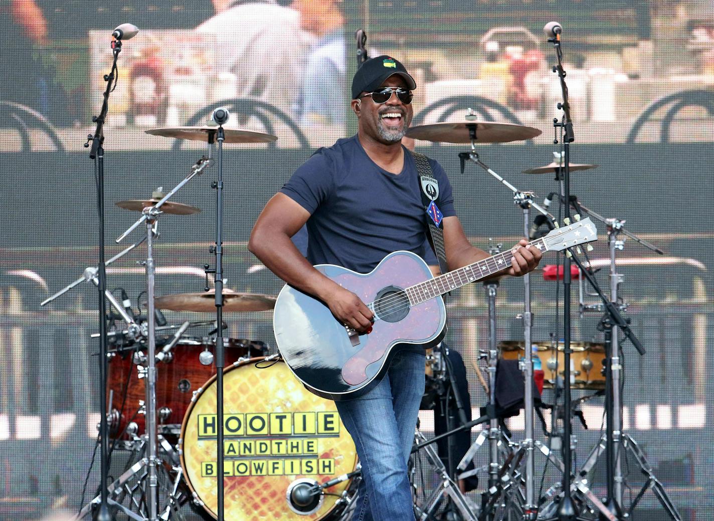 Darius Rucker with Hootie &amp; the Blowfish perform during the Jason Aldean: High Noon Neon Tour 2018 at SunTrust Park on Saturday, July 21, 2018, in Atlanta. (Photo by Robb Cohen/Invision/AP) ORG XMIT: INVW