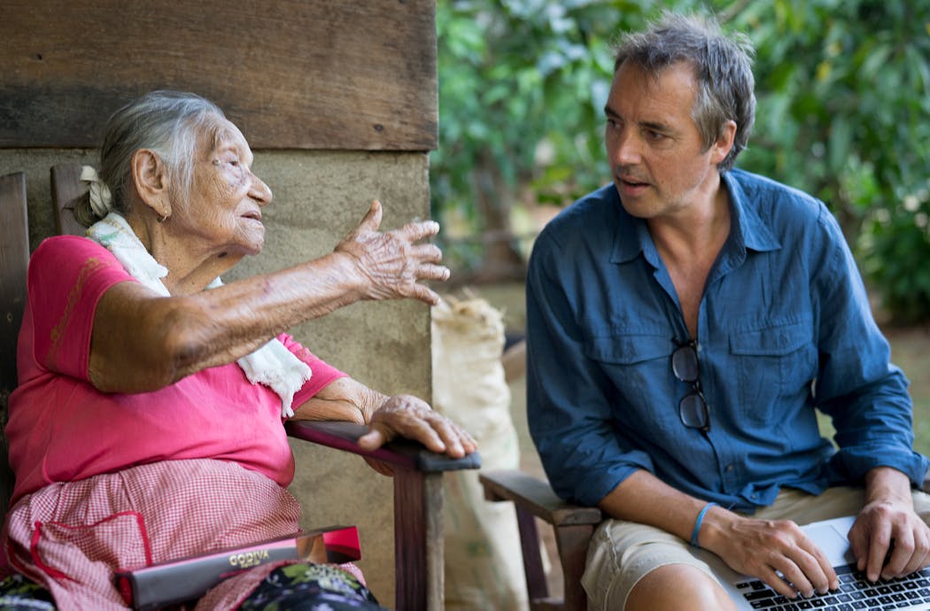 Dan Buettner and Panchita, a 110-year-old Costa Rican.