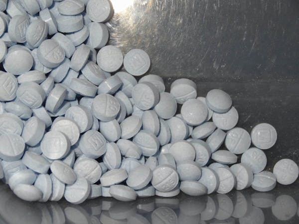 Fentanyl-laced fake oxycodone pills collected during an investigation in Utah.
