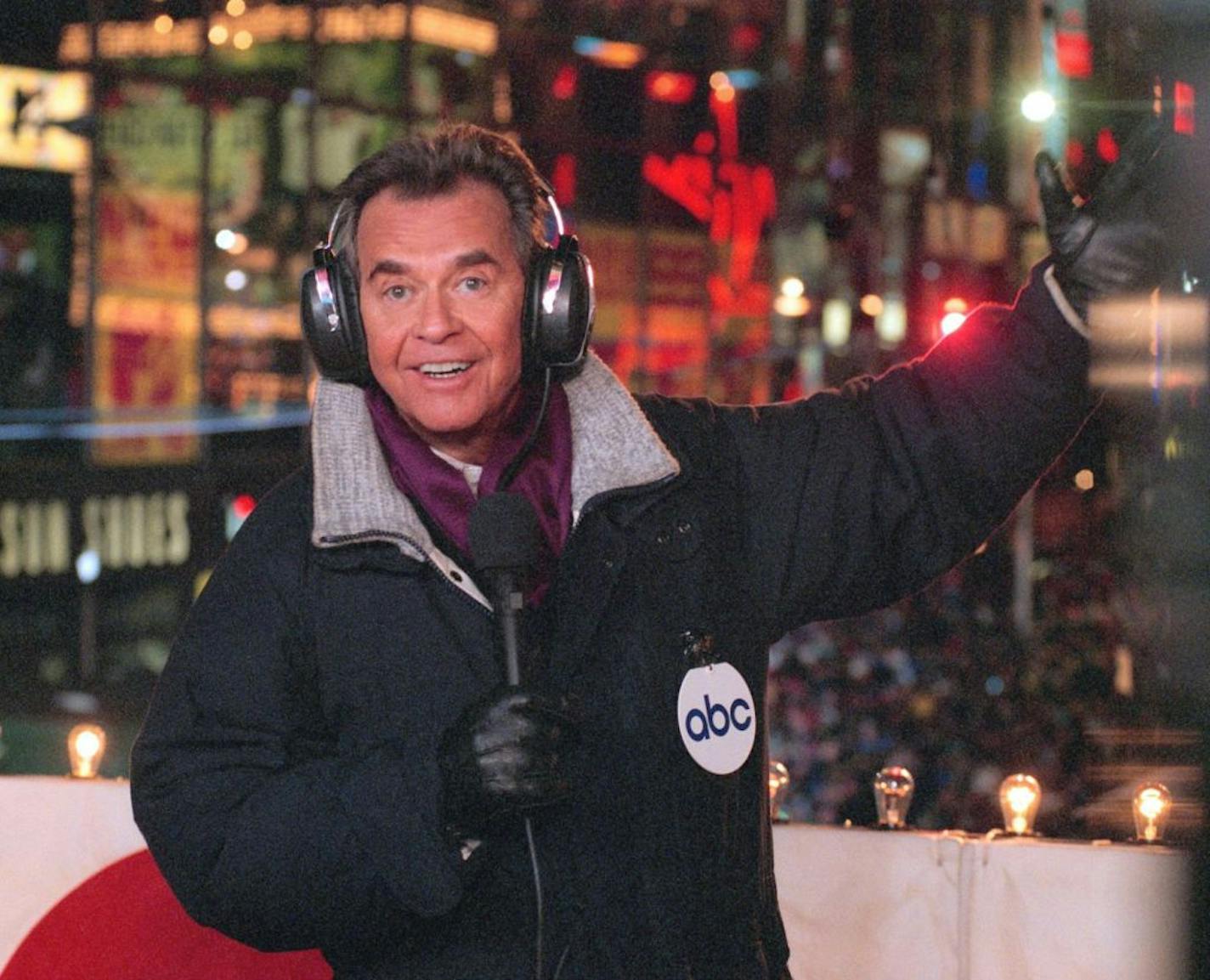 In this undated publicity photo from ABC, Dick Clark brings in the New Year from New York's Times Square.