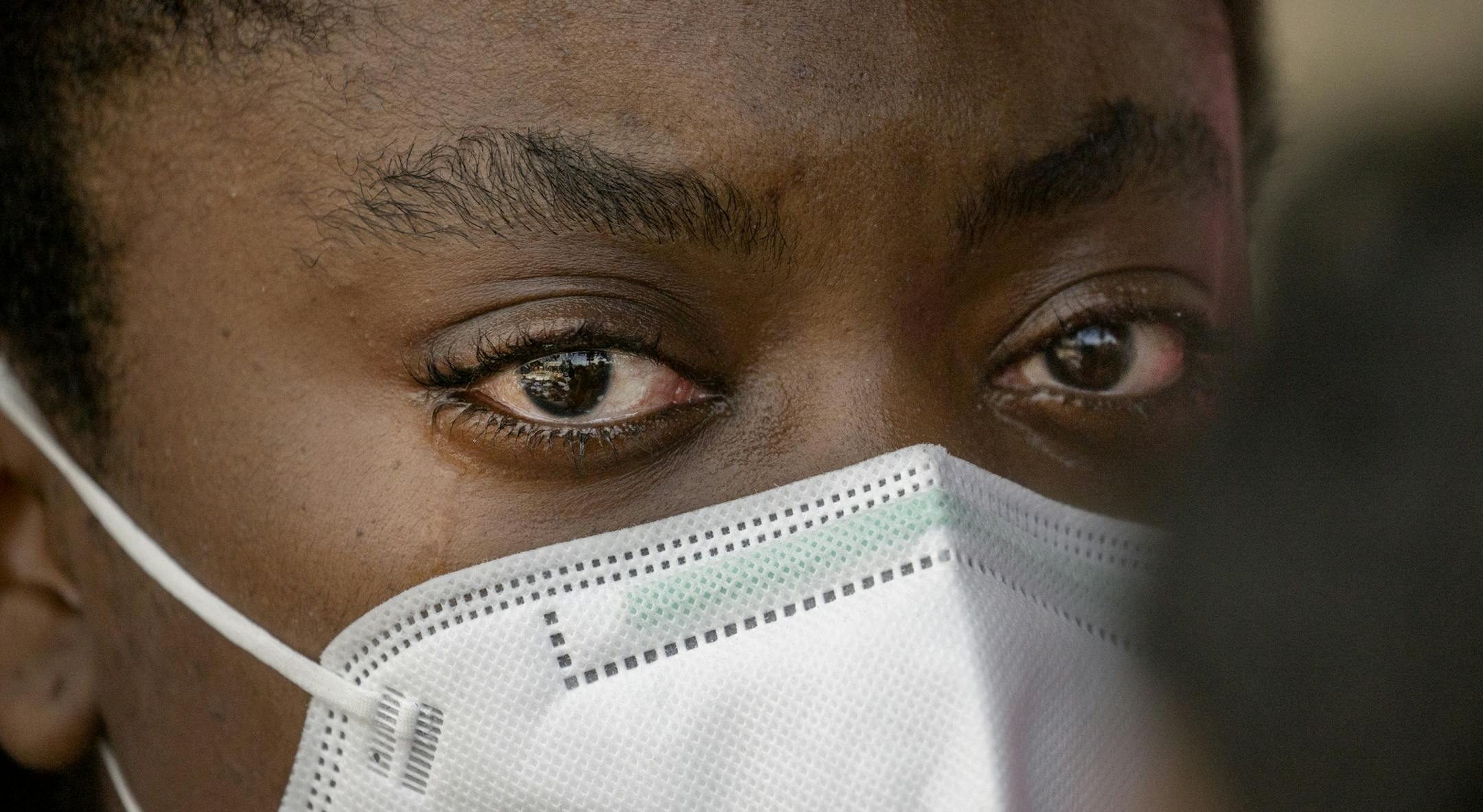 Many shed tears alongside Terrance Floyd during, before and after he visited the scene where his brother George Floyd was killed, Monday, June 1, 2020 in Minneapolis, MN.