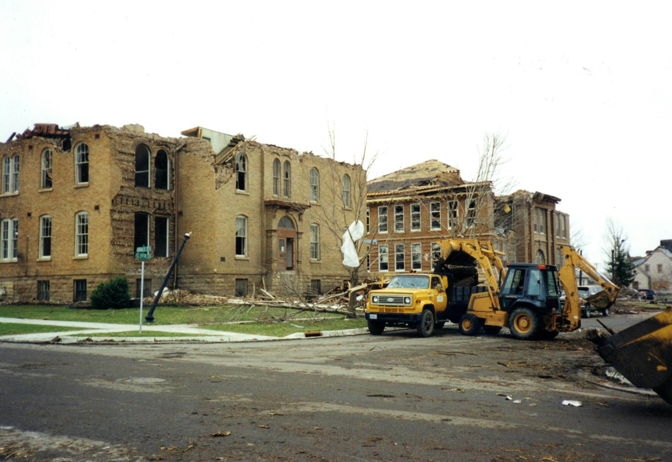 The Arts and Heritage Center in St. Peter, after it was demolished by the 1998 tornado.
Nicollet County Historical Society