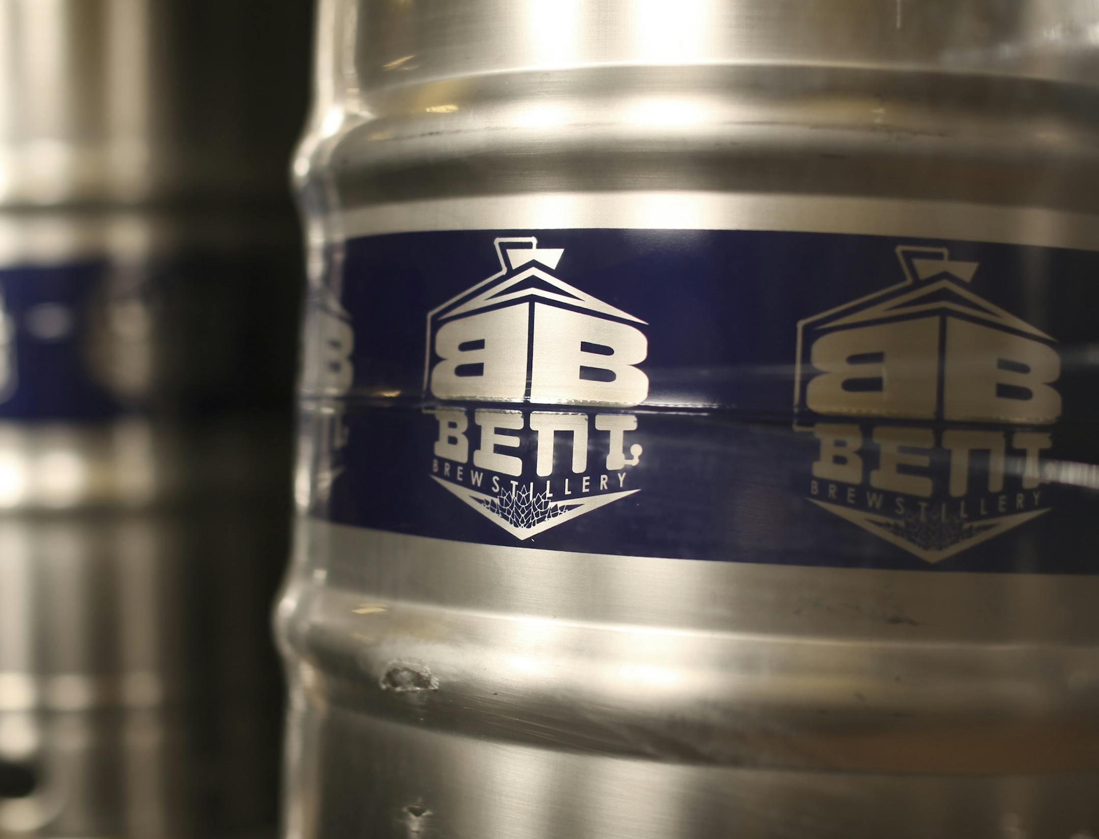 Bartley Blume's Bent Brewstillery is joining the surge of craft breweries in the Twin Cities. His brand will have something the others don't: a still for making small batches of distilled spirits. Like whiskey. For now, he's contracting with Pour Decisions in Roseville to brew his beer. By fall he hopes to have his still up and running under their roof. New, unused kegs that Bartley Blume will soon fill with his first batch of beer to release in the wild. Photographed Sunday afternoon, June 9, 2