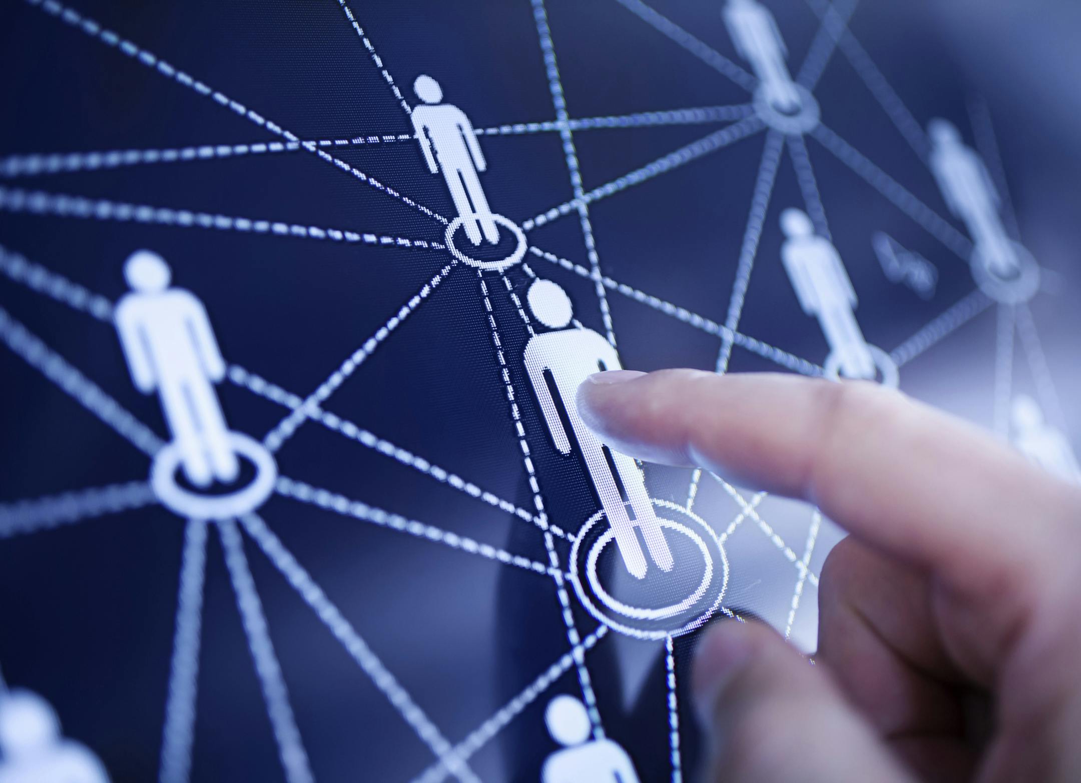 Social media interface and human finger
