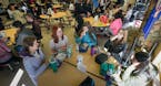 Lunchtime at the Math and Science Academy in Woodbury, where kids bring their own lunches. The school doesn't have a kitchen that can make lunch for a