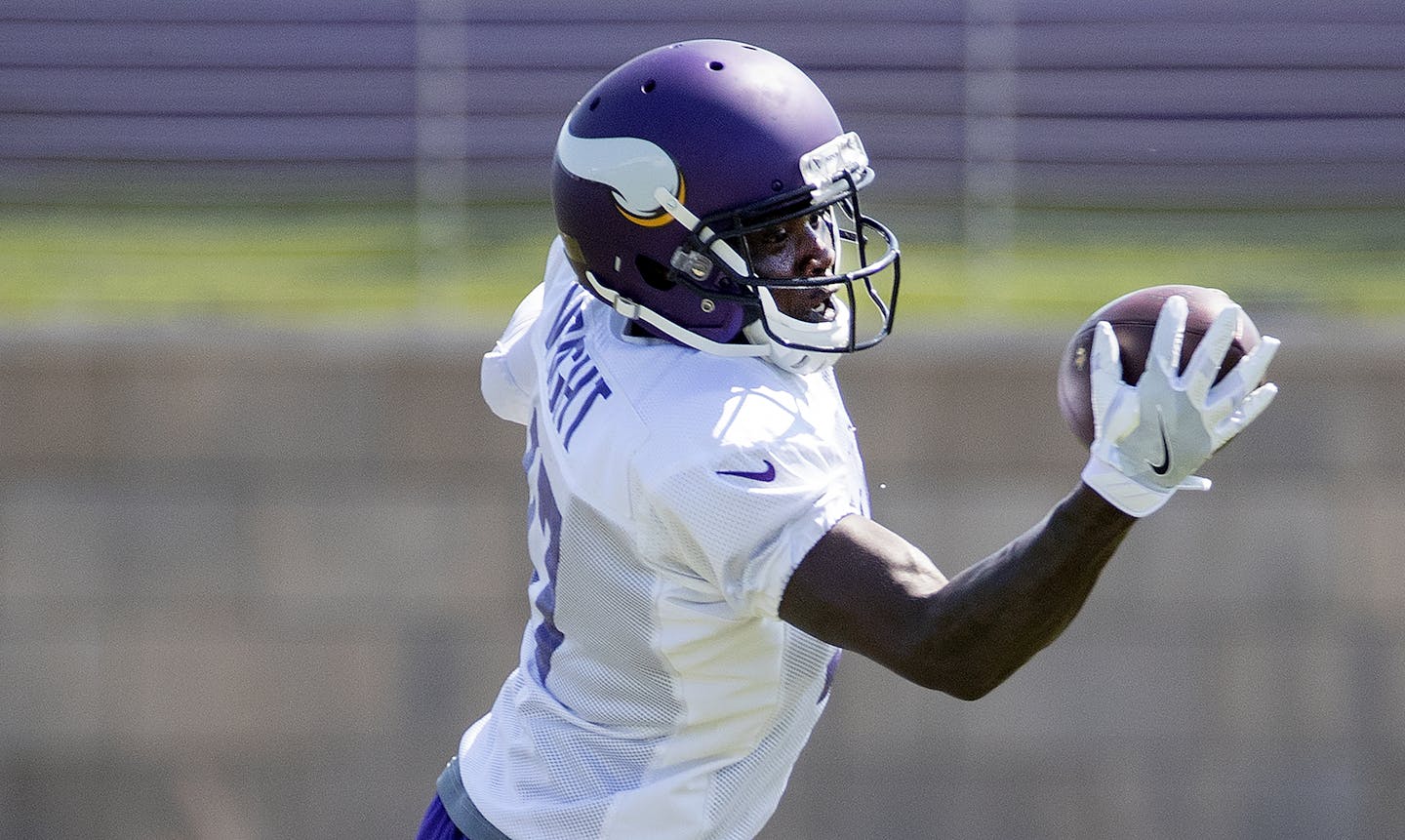 Minnesota Vikings receiver Kendall Wright (17). ] CARLOS GONZALEZ &#xef; cgonzalez@startribune.com &#xf1; August 8, 2018, Eagan, MN, Twin Cities Orthopedics Performance Center, Minnesota Vikings Training Camp,