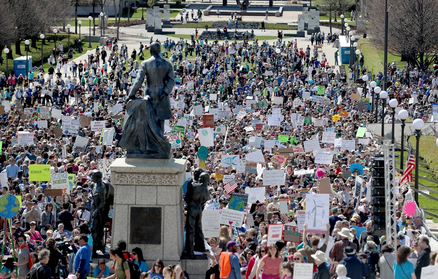 People head Saturday to the Capitol in St. Paul as part of the international March for Science.