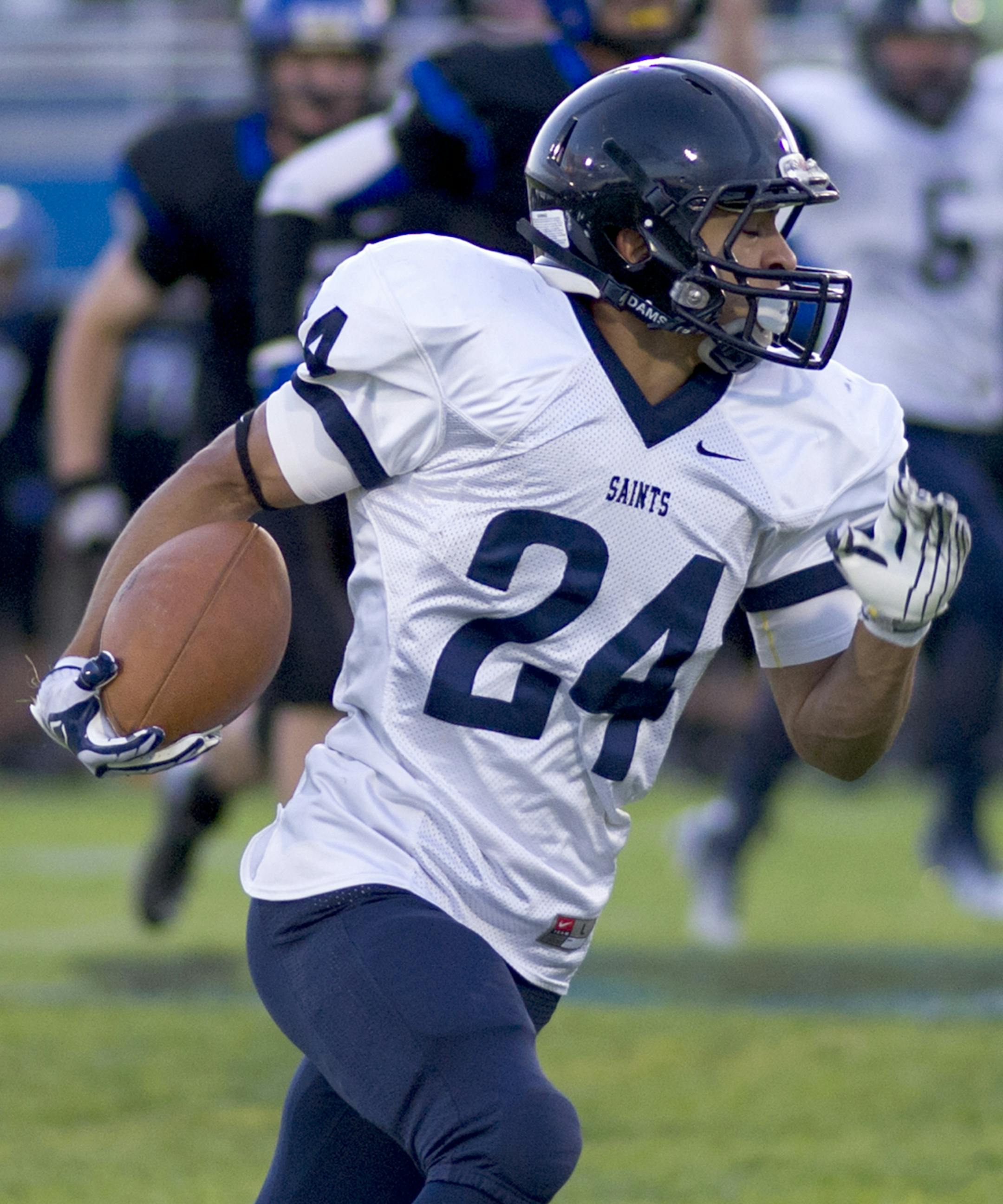 John Santiago rushed for 1,859 yards and 24 touchdowns for St. Francis. He's a finalist for the 2014 Mr. Football award.