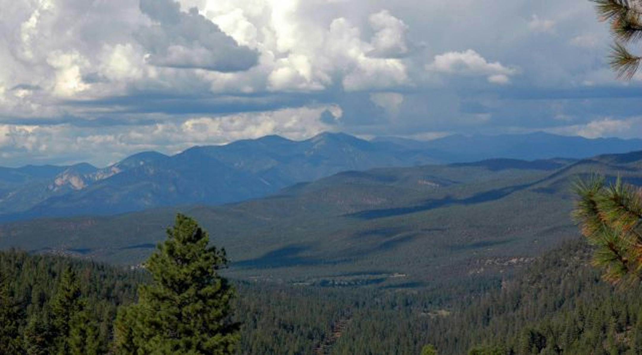 The Wheeler Peak Wilderness, along the top of the Sangre de Cristo mountain range.