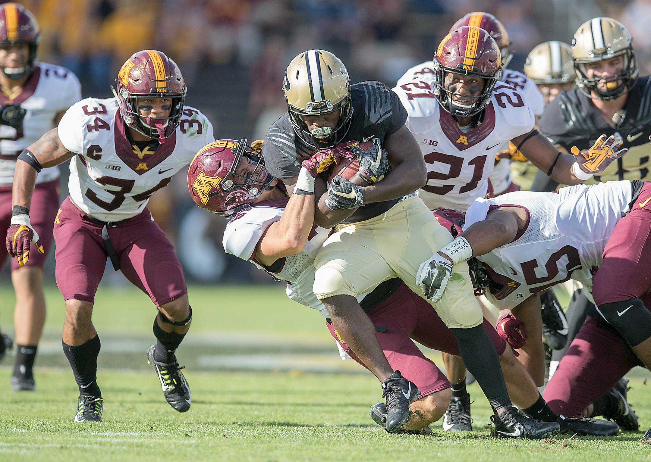 Purdue had seven runs of six yards or more against the Gophers in the second half of a 31-7 victory Oct. 7.