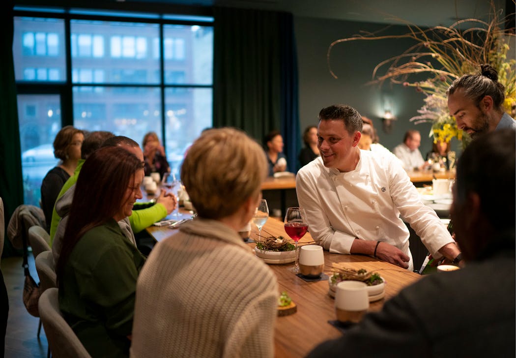 Demi owner chef Gavin Kaysen visited with guests shortly after the restaurant opened in 2019.