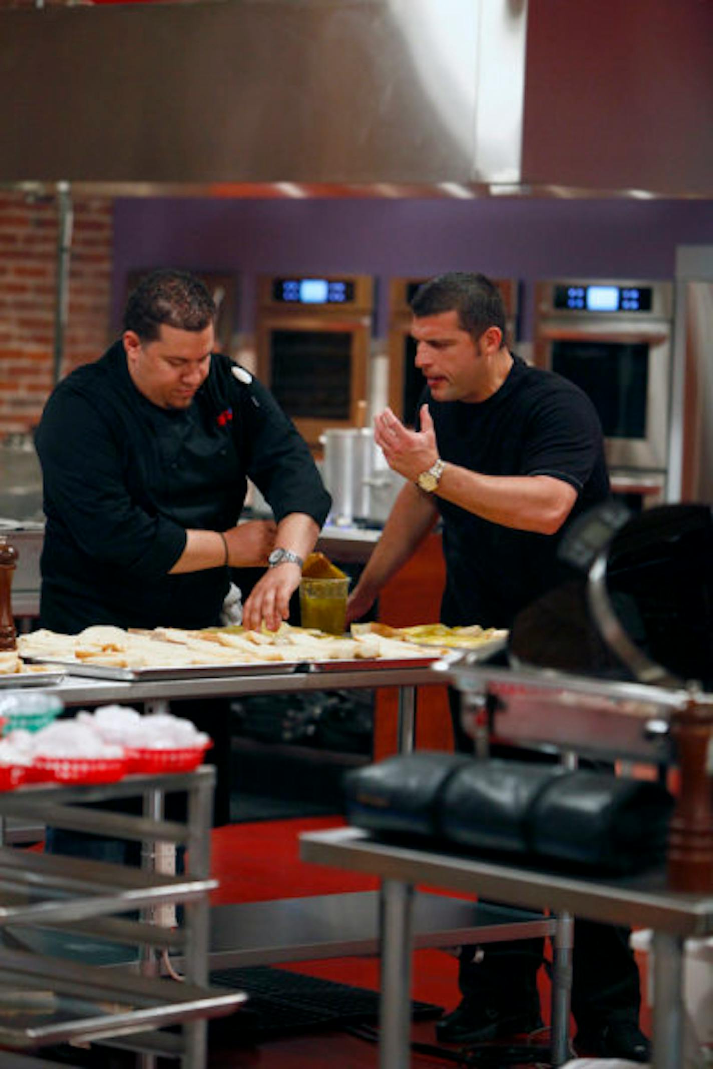 AMERICA'S NEXT GREAT RESTAURANT -- Episode 104 -- Pictured: (left) Joseph Galluzzi -- Photo by: Trae Patton/NBC